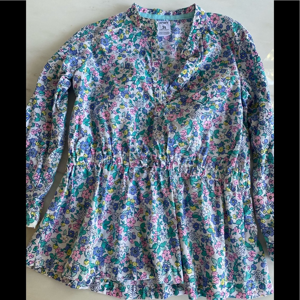 NWOT Carter's Floral Peplum Blouse 3T